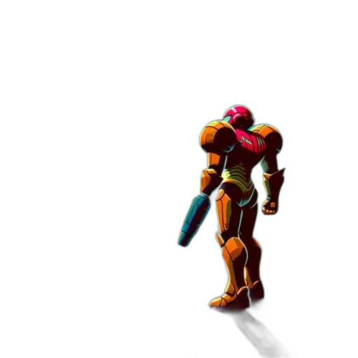 robot, weapon, sword, animal, 3d render, concept art, pixel art, vaporwave transparent PNG cut-out
