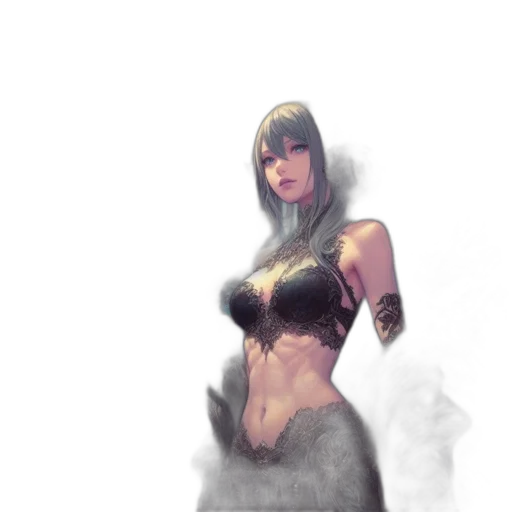 dress, fantasy art, concept art, comic book art, photorealistic, underwater, outer space, fog transparent PNG cut-out