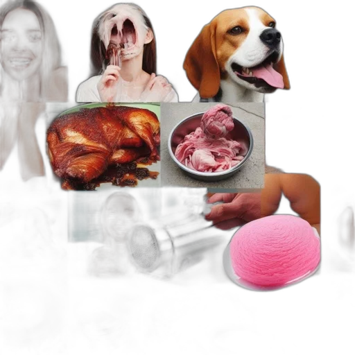 food, animal, creature, mask, photorealistic, vaporwave, pastel, collection transparent PNG cut-out