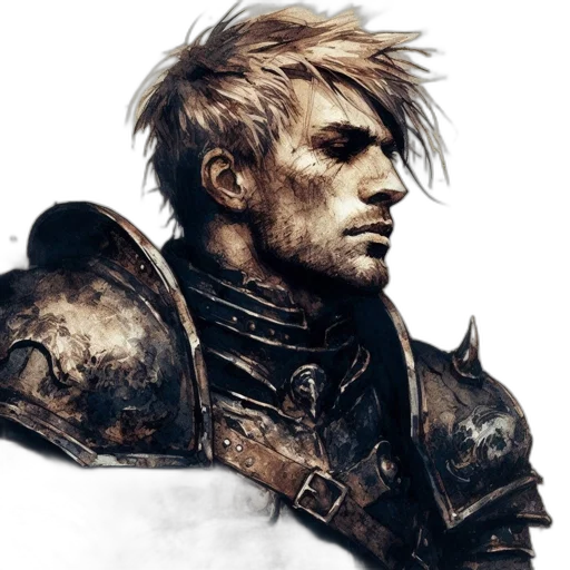 face, weapon, sword, concept art, fantasy art, photorealistic, comic book art, dark transparent PNG cut-out