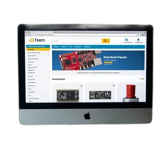computer, screen, displaying, e-commerce, website, various, electronic, components transparent PNG cut-out