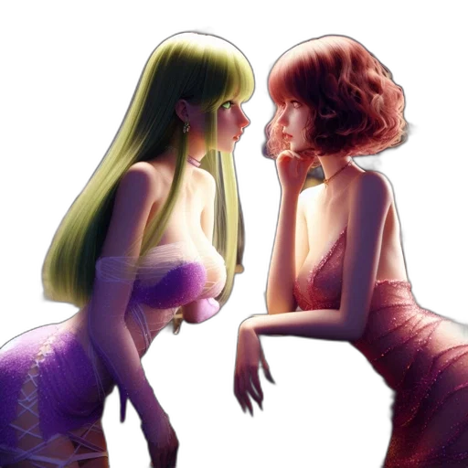dress, concept art, anime, fantasy art, watercolor, neon lights, underwater, outer space transparent PNG cut-out