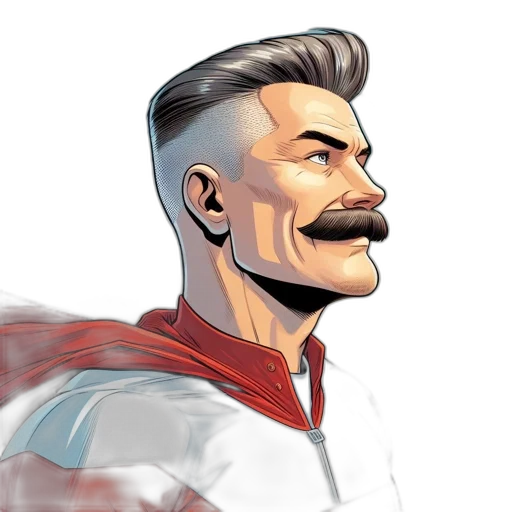 face, comic book art, concept art, cartoon, fantasy art, red, illustration, man transparent PNG cut-out