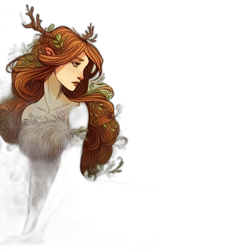 dress, crown, fantasy art, concept art, pixel art, 3d render, snow, forest transparent PNG cut-out