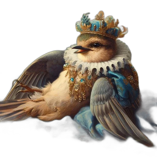 crown, animal, fantasy art, concept art, photorealistic, watercolor, elaborately, dressed transparent PNG cut-out