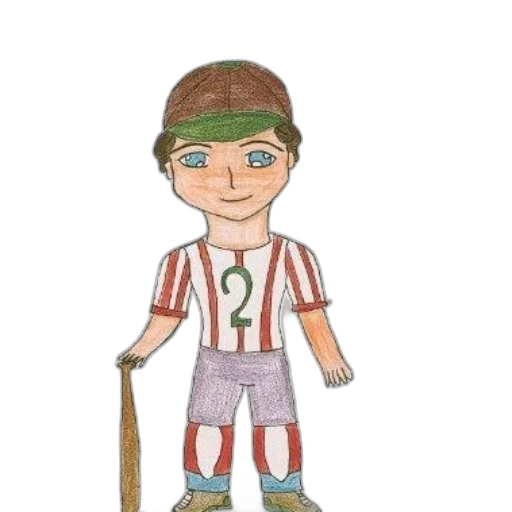 cartoon, watercolor, concept art, fantasy art, character, striped, uniform, number transparent PNG cut-out