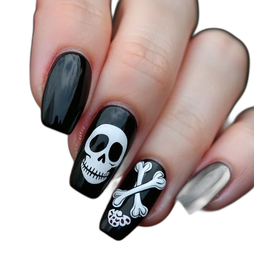 photorealistic, monochrome, dark, nail transparent PNG cut-out