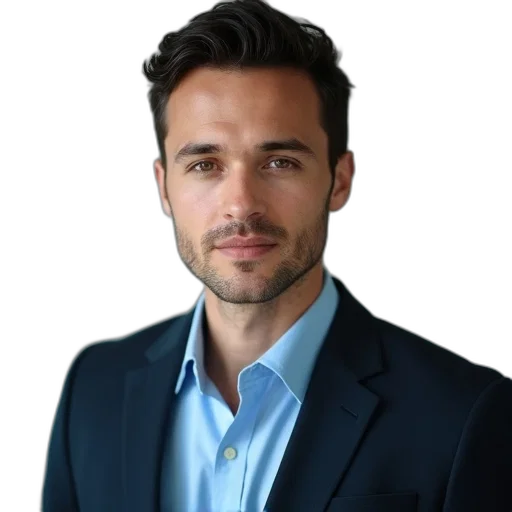 staff, face, jacket, photorealistic, man, short, dark, hair transparent PNG cut-out