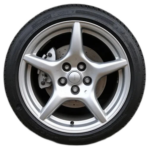 car, shoes, 3d render, close-up, wheel, silver, rim, black transparent PNG cut-out