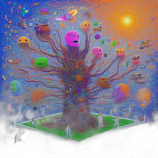 tree, robot, crown, creature, pixel art, concept art, 3d render, fantasy art transparent PNG cut-out