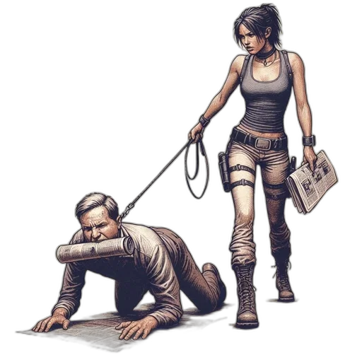 staff, weapon, comic book art, cyberpunk, concept art, fantasy art, woman, holds transparent PNG cut-out