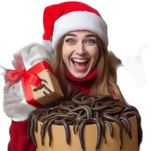 food, hat, photorealistic, festive, scene, features, woman, red transparent PNG cut-out