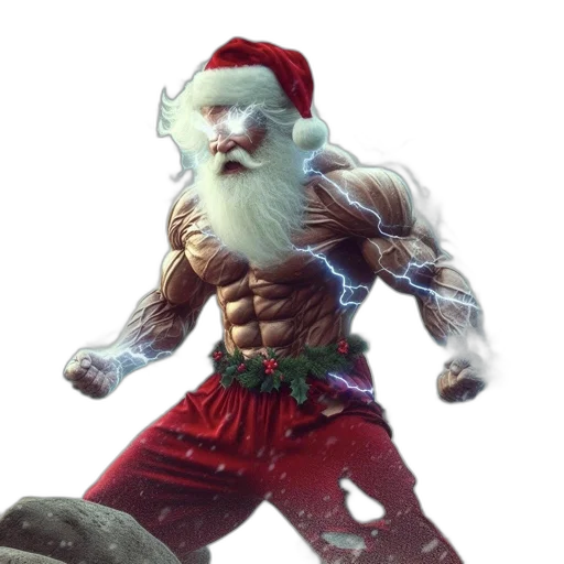 concept art, fantasy art, 3d render, santa, claus, stands, stormy, beach transparent PNG cut-out