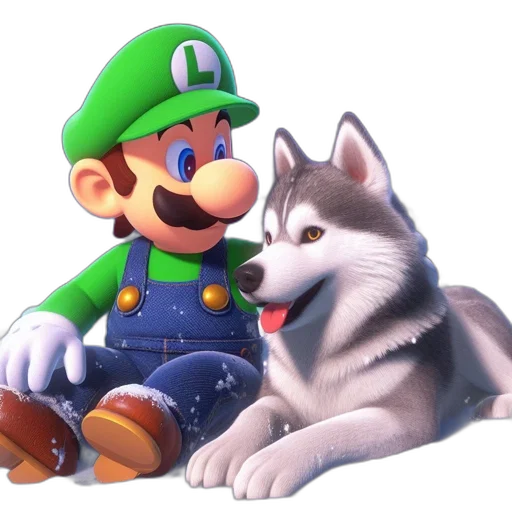 animal, concept art, 3d render, photorealistic, pixel art, green, monochrome, luigi transparent PNG cut-out