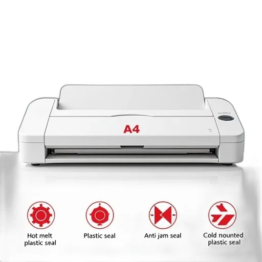 robot, 3d render, white, laminator, machine, red, logo, background transparent PNG cut-out