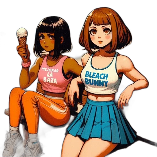 dress, vaporwave, anime, concept art, cartoon, beach, neon lights, monochrome transparent PNG cut-out
