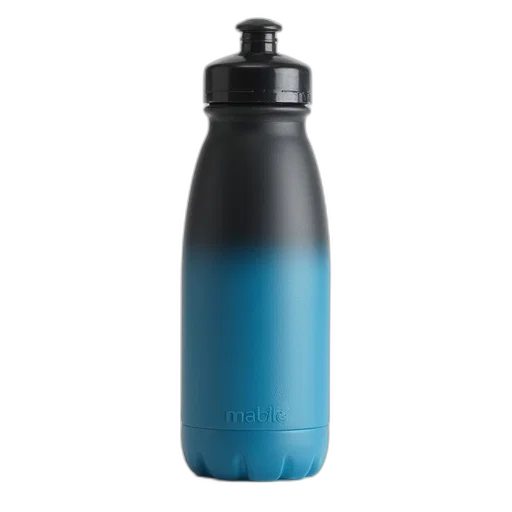 bottle, 3d render, blue, black, water, textured, surface, screw-top transparent PNG cut-out