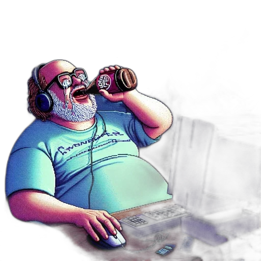 concept art, vaporwave, cyberpunk, cartoon, blue, man, glasses, drinking transparent PNG cut-out