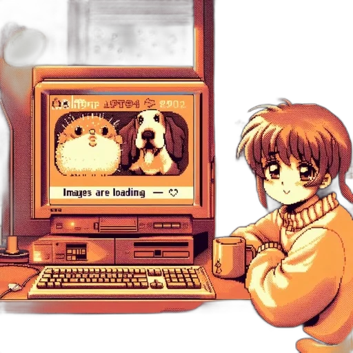 animal, pixel art, anime, vaporwave, concept art, dimly, lit, room transparent PNG cut-out