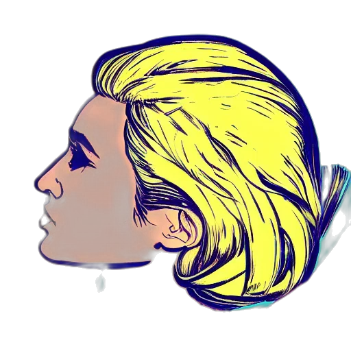 hair, face, vaporwave, cartoon transparent PNG cut-out