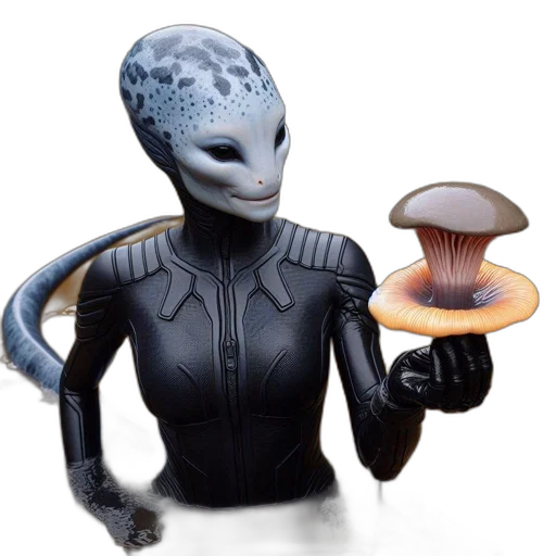 robot, creature, food, concept art, 3d render, outer space, humanoid, figure transparent PNG cut-out