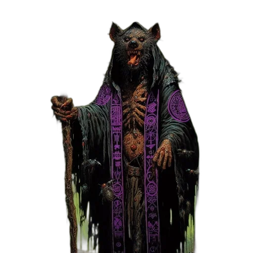staff, creature, mask, concept art, fantasy art, pixel art, comic book art, dark transparent PNG cut-out