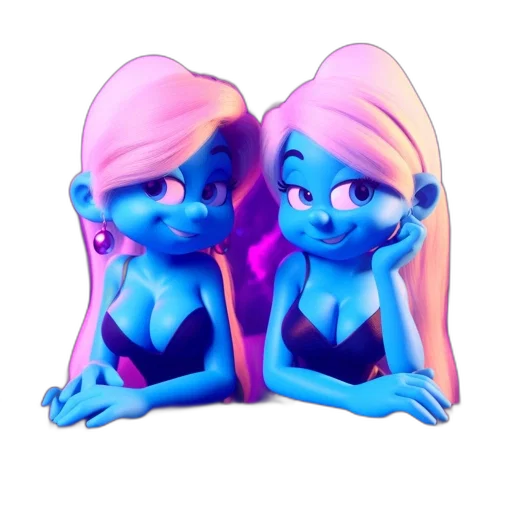 concept art, 3d render, fantasy art, vaporwave, neon lights, blue, neon, two transparent PNG cut-out