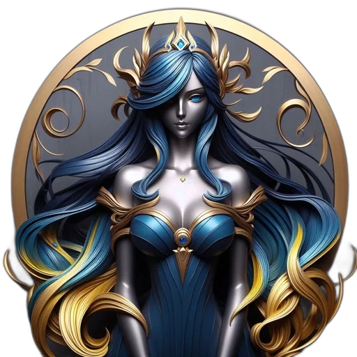 jewelry, crown, fantasy art, concept art, comic book art, pixel art, blue, dark transparent PNG cut-out