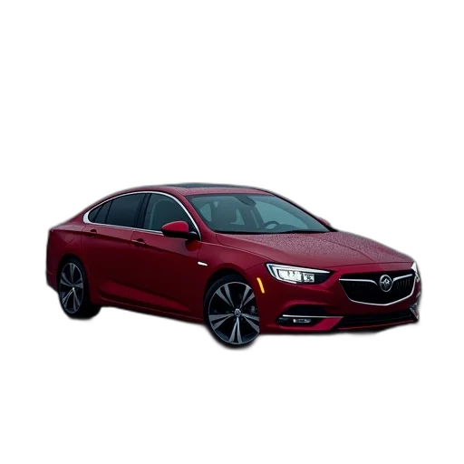 car, 3d render, modern, red, buick, insignia, coast, dark transparent PNG cut-out