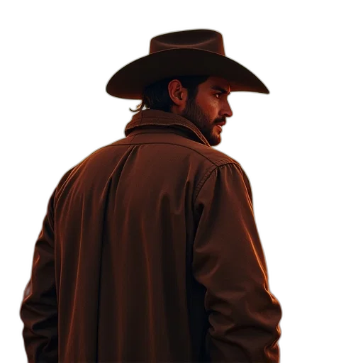 jacket, hat, staff, animal transparent PNG cut-out
