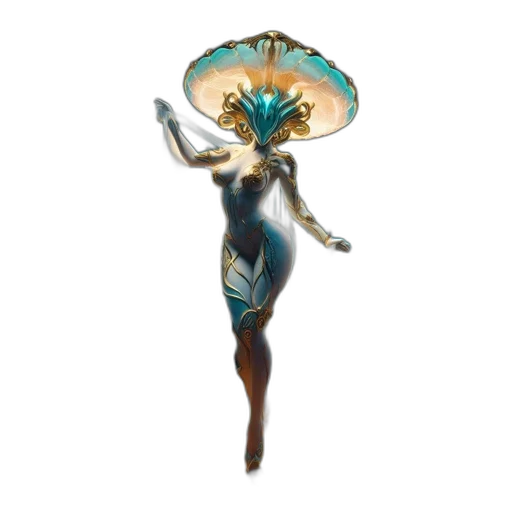 hat, umbrella, dress, staff, concept art, fantasy art, 3d render, pixel art transparent PNG cut-out