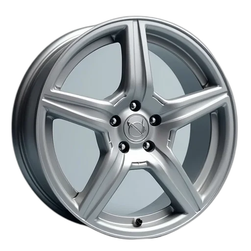 3d render, close-up, image, silver, alloy, wheel, star-shaped, center transparent PNG cut-out