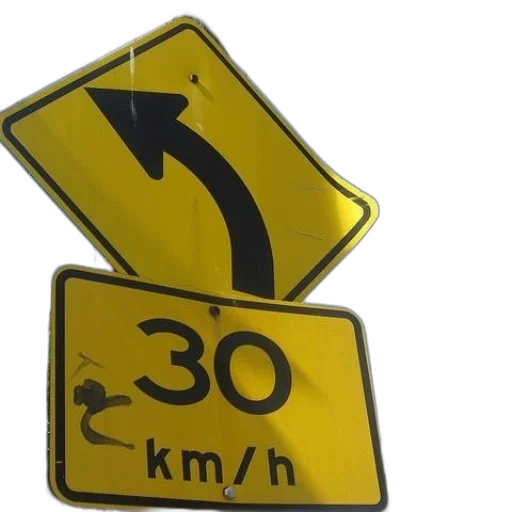 3d render, yellow, sign, black, arrow, pointing, left, number transparent PNG cut-out