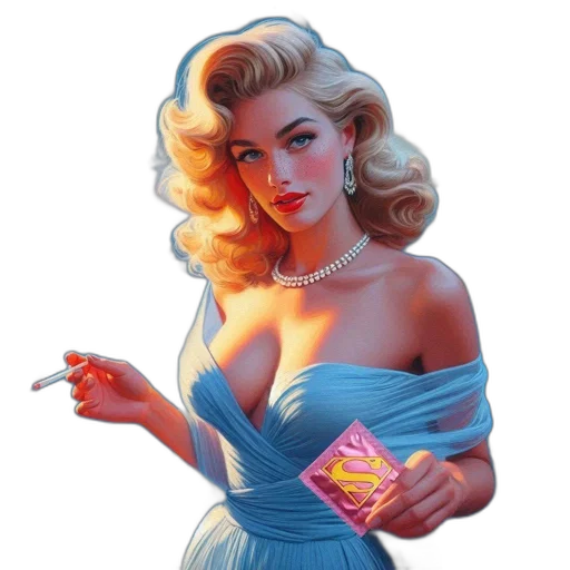 jewelry, dress, crown, vaporwave, comic book art, concept art, fantasy art, neon lights transparent PNG cut-out