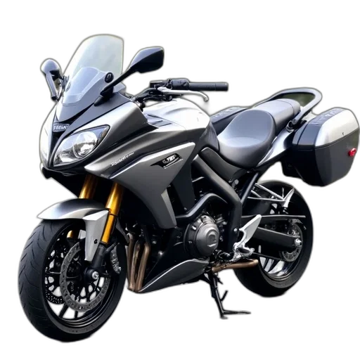 photorealistic, 3d render, shiny, new-looking, motorcycle, sleek, design, parked transparent PNG cut-out