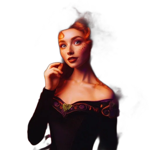 dress, mask, crown, staff, fantasy art, concept art, photorealistic, 3d render transparent PNG cut-out