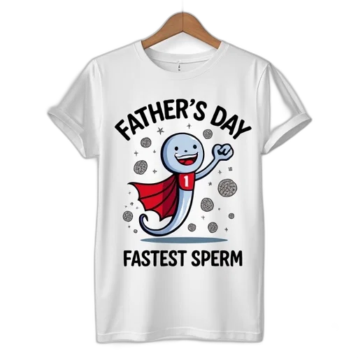 white, t-shirt, cartoon, illustration, sperm, cell, happy, face transparent PNG cut-out