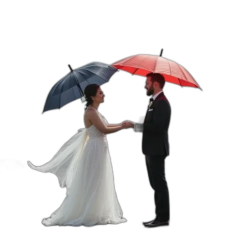 umbrella, hat, photorealistic, concept art, 3d render, rain, fog, bride transparent PNG cut-out