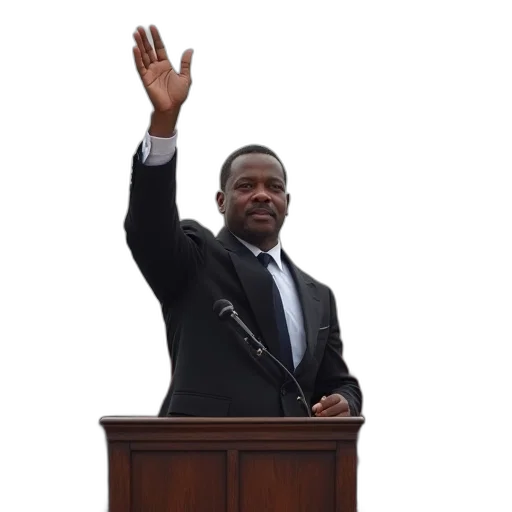martin, waving, crowd, during transparent PNG cut-out