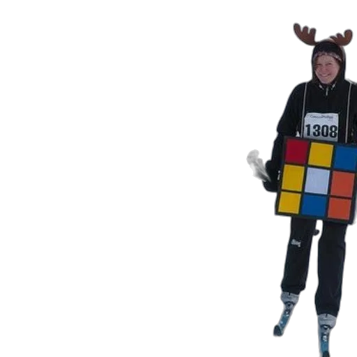 robot, creature, jacket, hat, three, people, dressed, rubik transparent PNG cut-out