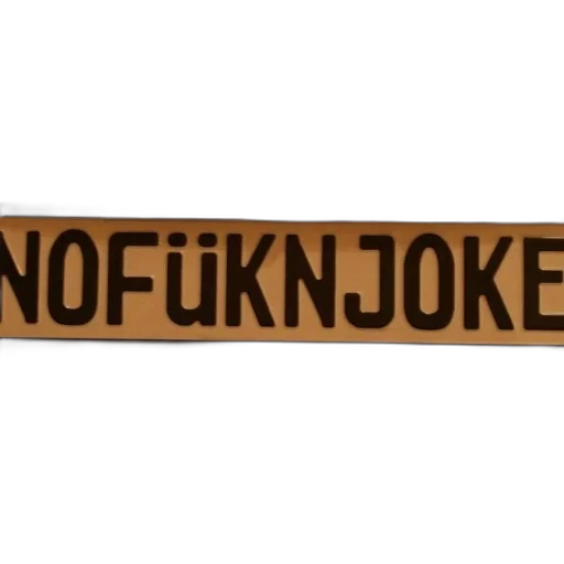 furniture, jacket, bmw, car, license, plate, reads, nofüknjoke transparent PNG cut-out