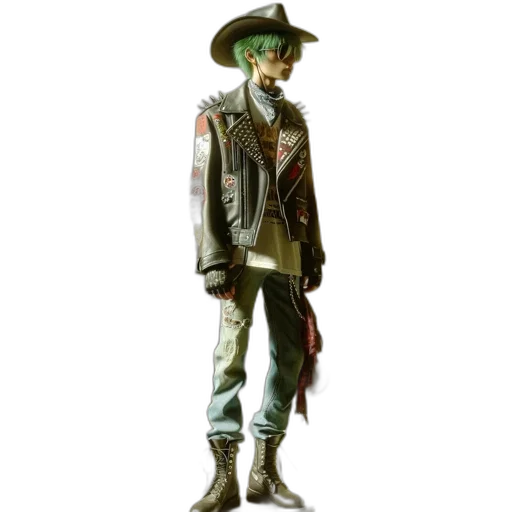 jacket, staff, hat, weapon, concept art, 3d render, photorealistic, fantasy art transparent PNG cut-out