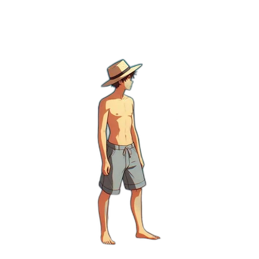 hat, staff, jacket, concept art, pixel art, watercolor, 3d render, beach transparent PNG cut-out