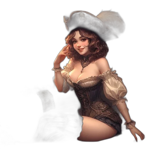 hat, dress, fantasy art, concept art, pixel art, oil painting, snow, fire transparent PNG cut-out