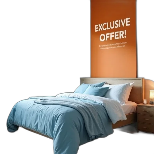 furniture, 3d render, first, image, shows, bedroom, large, bed transparent PNG cut-out