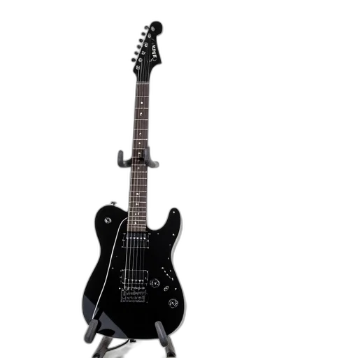 weapon, 3d render, photorealistic, sleek, black, electric, guitar, glossy transparent PNG cut-out