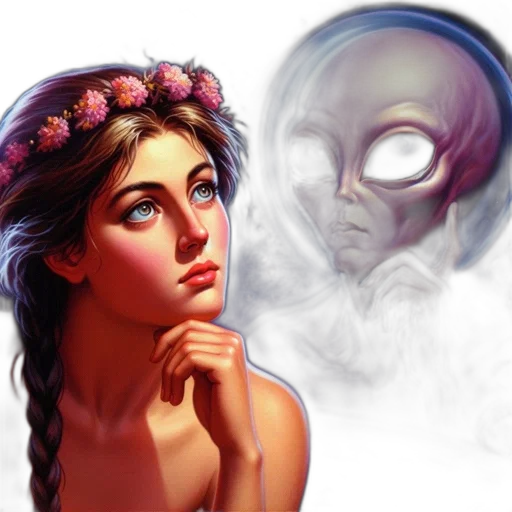 face, mask, concept art, fantasy art, vaporwave, photorealistic, outer space, underwater transparent PNG cut-out