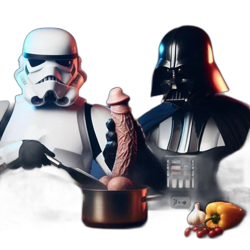 concept art, fantasy art, 3d render, comic, scene, stormtrooper, stirs, something transparent PNG cut-out