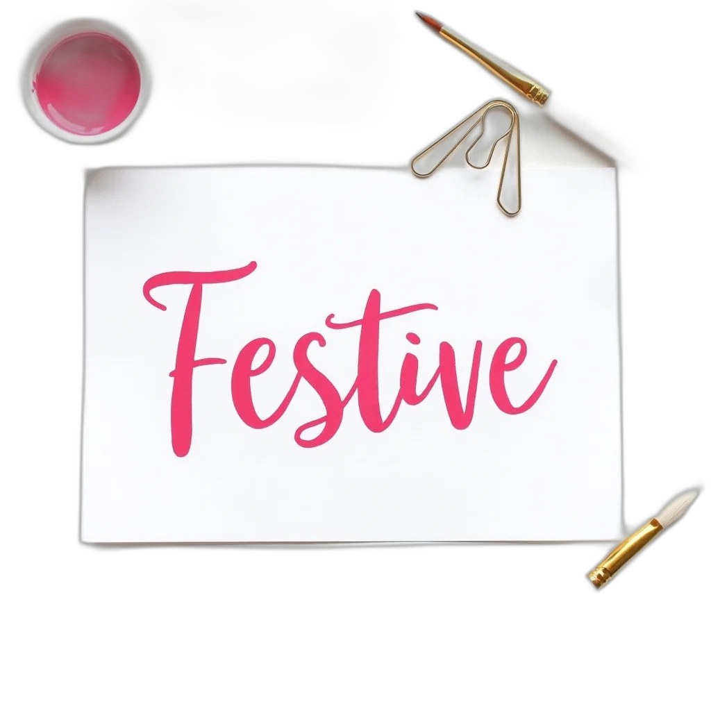 white, paper, phrase, festive, brush, lettering, written, pink transparent PNG cut-out