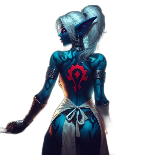 dress, robot, mask, staff, concept art, fantasy art, comic book art, pixel art transparent PNG cut-out
